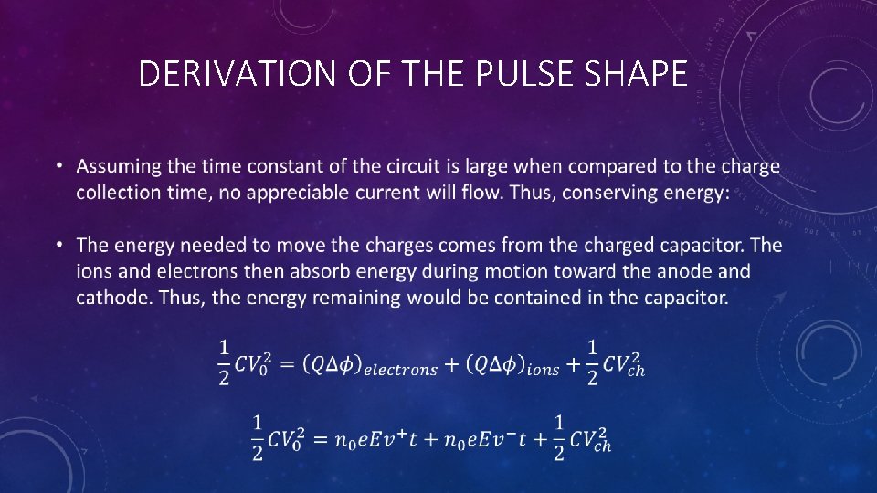 DERIVATION OF THE PULSE SHAPE 