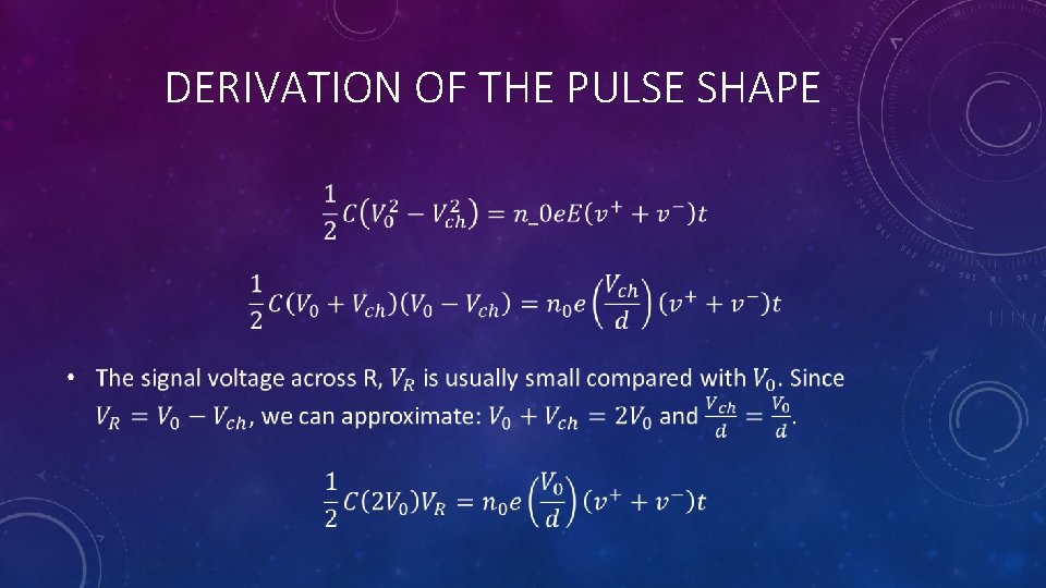 DERIVATION OF THE PULSE SHAPE 