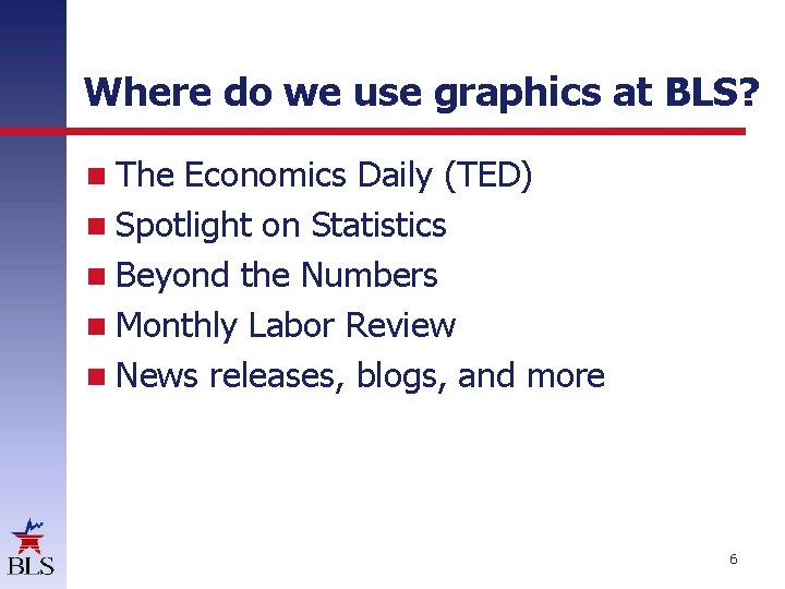 Where do we use graphics at BLS? The Economics Daily (TED) Spotlight on Statistics