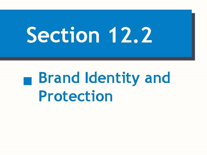 Section 12. 2 Brand Identity and Protection 