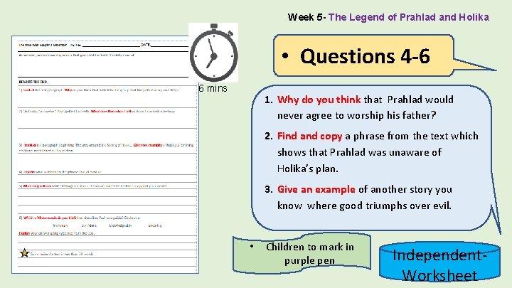 Week 5 - The Legend of Prahlad and Holika • Questions 4 -6 6