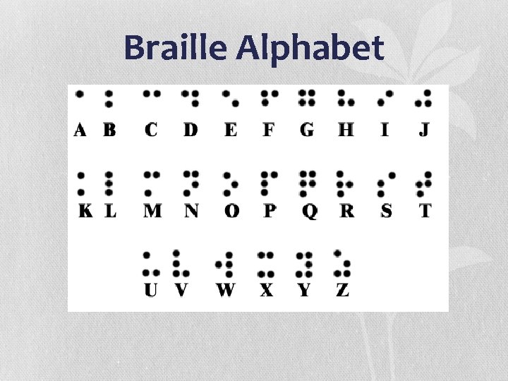 Braille Alphabet 