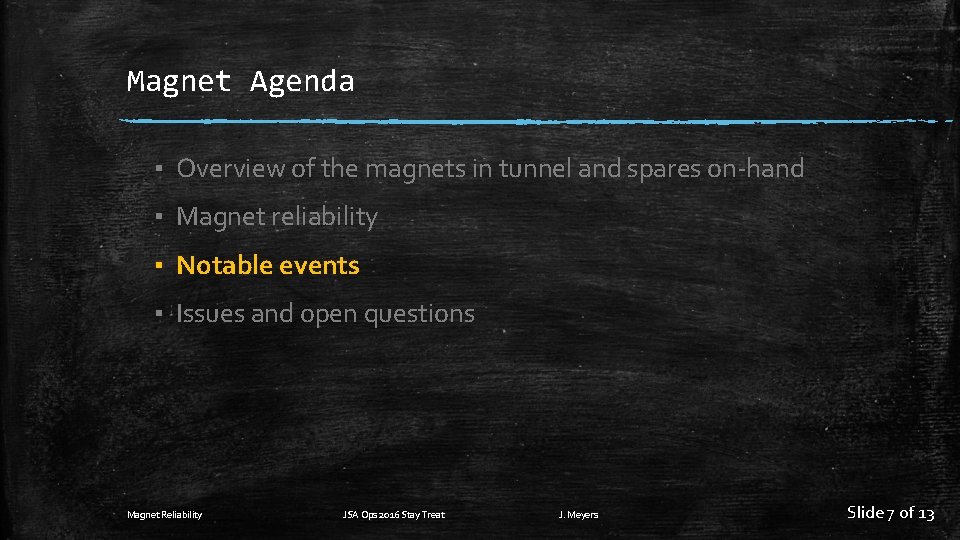 Magnet Agenda ▪ Overview of the magnets in tunnel and spares on-hand ▪ Magnet