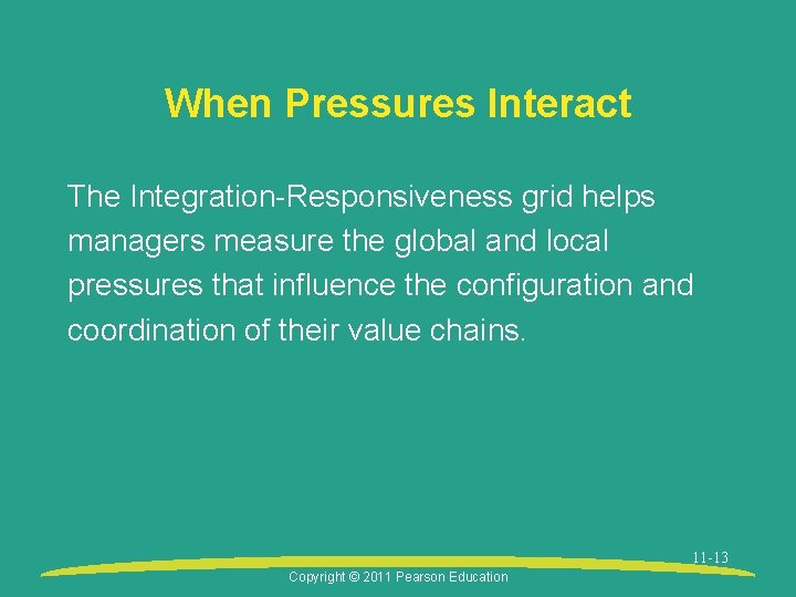 When Pressures Interact The Integration-Responsiveness grid helps managers measure the global and local pressures