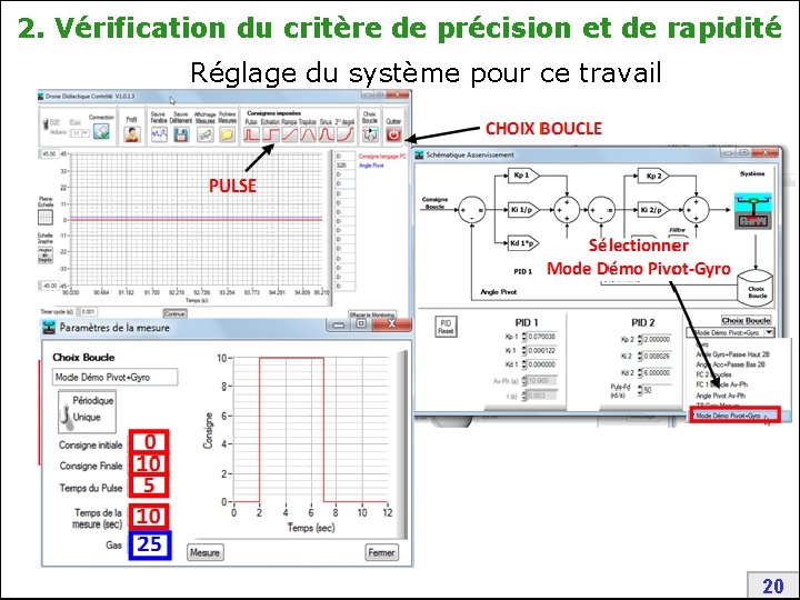 2. Vérification du critère de précision et de rapidité Réglage du système pour ce