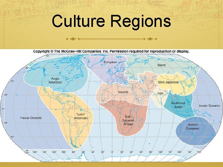 Culture Regions Countries that share similar economic systems, forms of government and social groups