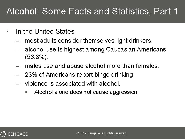 Alcohol: Some Facts and Statistics, Part 1 • In the United States – most