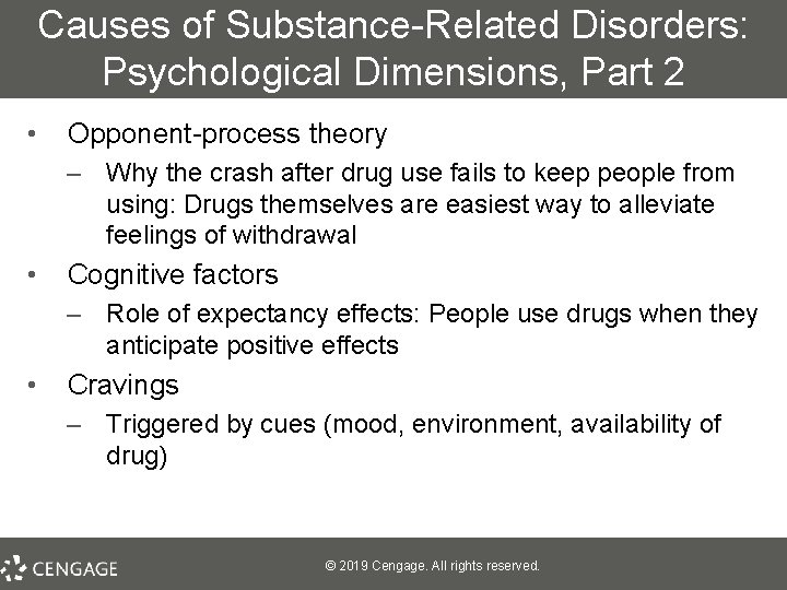 Causes of Substance-Related Disorders: Psychological Dimensions, Part 2 • Opponent-process theory – Why the