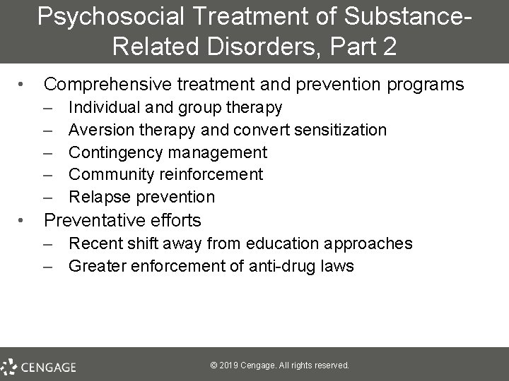 Psychosocial Treatment of Substance. Related Disorders, Part 2 • Comprehensive treatment and prevention programs