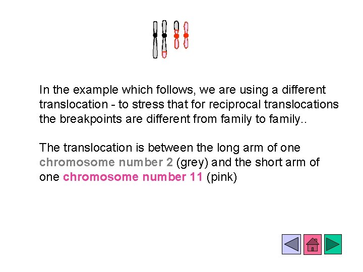 In the example which follows, we are using a different translocation - to stress