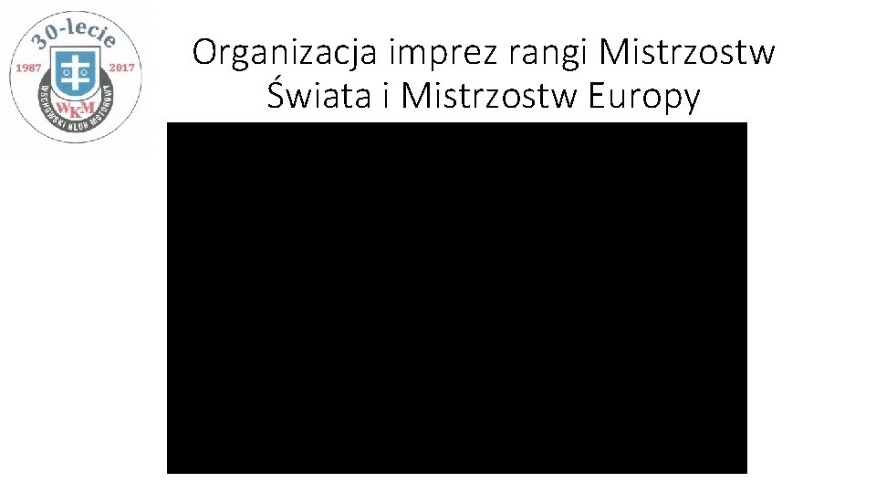 Organizacja imprez rangi Mistrzostw Świata i Mistrzostw Europy 