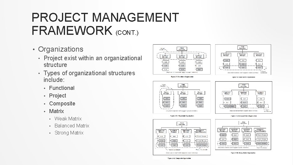 PROJECT MANAGEMENT FRAMEWORK (CONT. ) • Organizations Project exist within an organizational structure • PROJECT MANAGEMENT FRAMEWORK (CONT. ) • Organizations Project exist within an organizational structure •