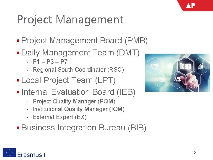 Project Management • Project Management Board (PMB) • Daily Management Team (DMT) ‐ P