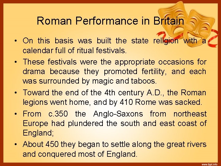 Roman Performance in Britain • On this basis was built the state religion with