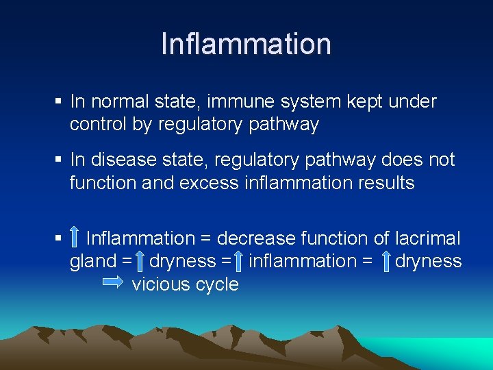 Inflammation § In normal state, immune system kept under control by regulatory pathway §