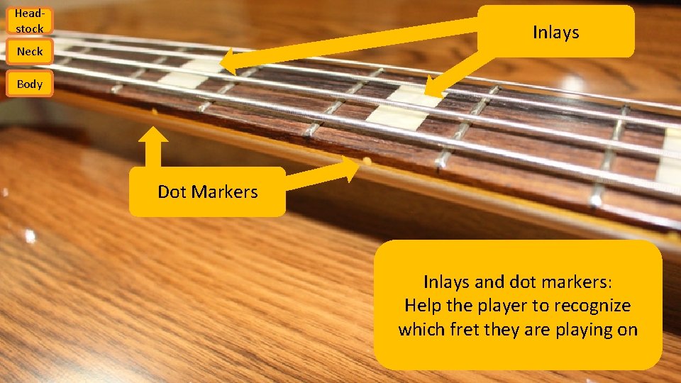 Headstock Inlays Neck Body Dot Markers Inlays and dot markers: Help the player to