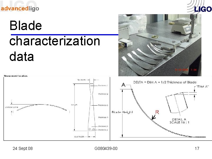 Blade characterization data 24 Sept 08 G 080439 -00 17 