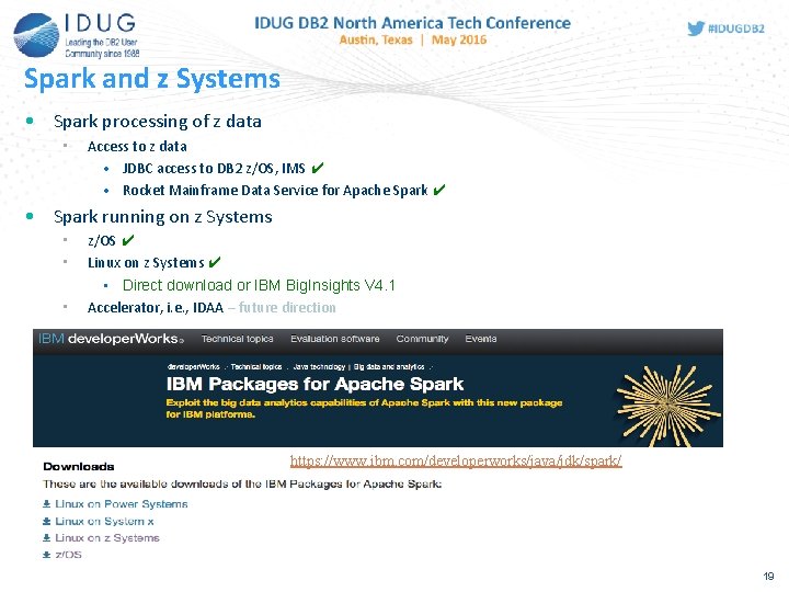 Spark and z Systems • Spark processing of z data • Access to z Spark and z Systems • Spark processing of z data • Access to z
