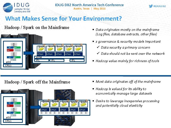 What Makes Sense for Your Environment? Hadoop / Spark on the Mainframe § Data What Makes Sense for Your Environment? Hadoop / Spark on the Mainframe § Data
