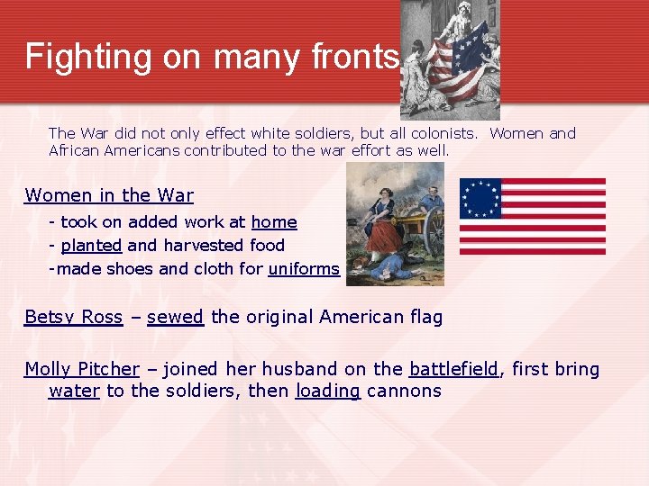 Fighting on many fronts The War did not only effect white soldiers, but all