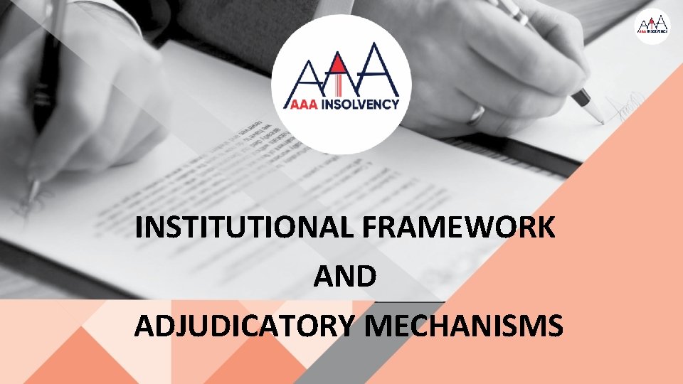 INSTITUTIONAL FRAMEWORK AND ADJUDICATORY MECHANISMS 