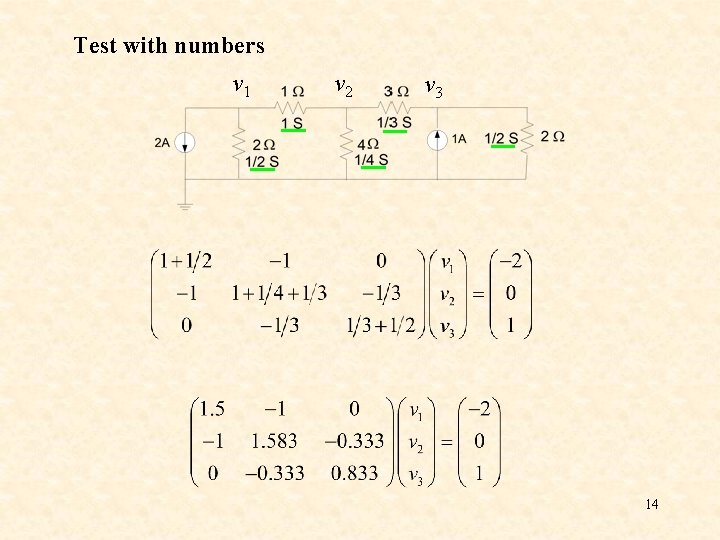 Test with numbers v 1 v 2 v 3 14 Test with numbers v 1 v 2 v 3 14