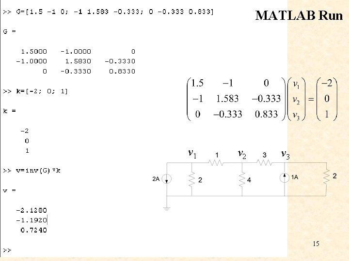MATLAB Run v 1 v 2 v 3 15 MATLAB Run v 1 v 2 v 3 15