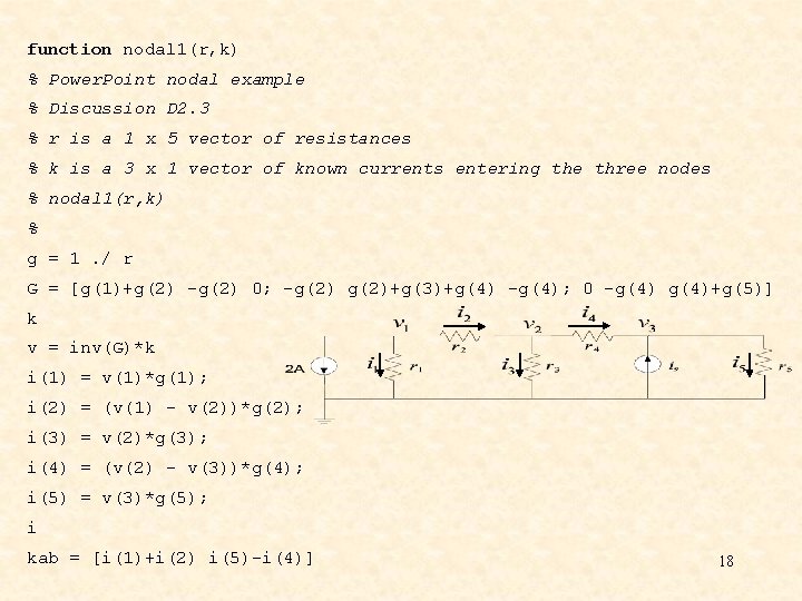 function nodal 1(r, k) % Power. Point nodal example % Discussion D 2. 3 function nodal 1(r, k) % Power. Point nodal example % Discussion D 2. 3