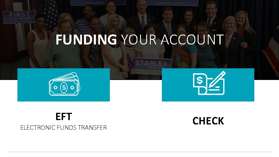 FUNDING YOUR ACCOUNT EFT ELECTRONIC FUNDS TRANSFER CHECK 