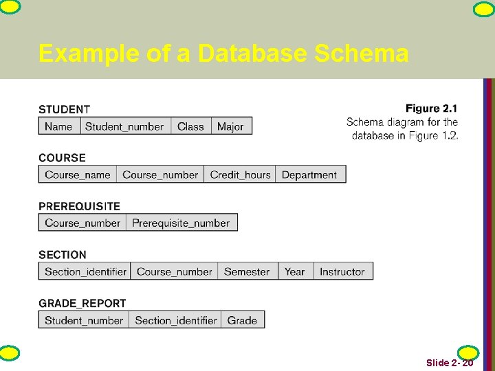 Example of a Database Schema Slide 2 - 20 