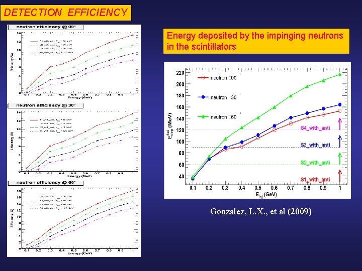 DETECTION EFFICIENCY Energy deposited by the impinging neutrons in the scintillators Gonzalez, L. X.