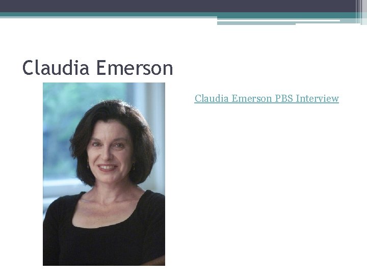 Claudia Emerson PBS Interview 