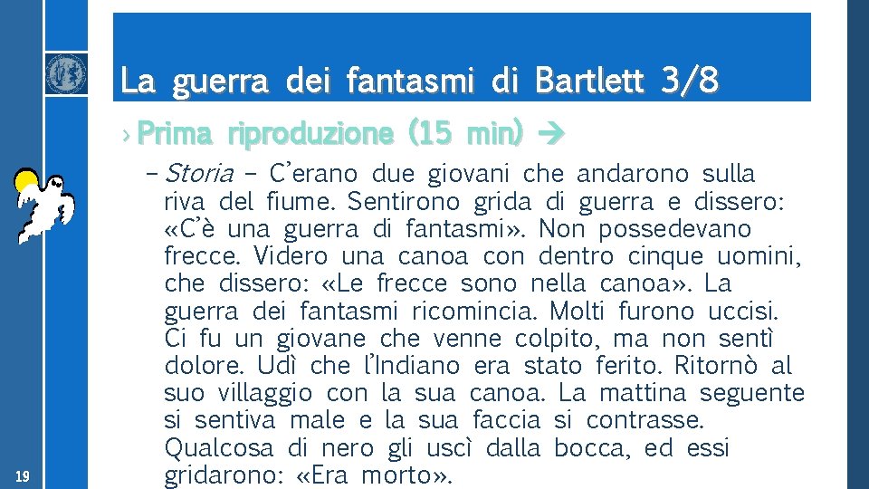 La guerra dei fantasmi di Bartlett 3/8 › Prima riproduzione (15 min) 19 –