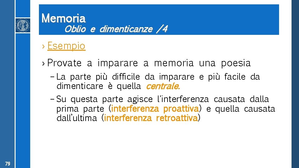 Memoria Oblio e dimenticanze /4 › Esempio › Provate a imparare a memoria una