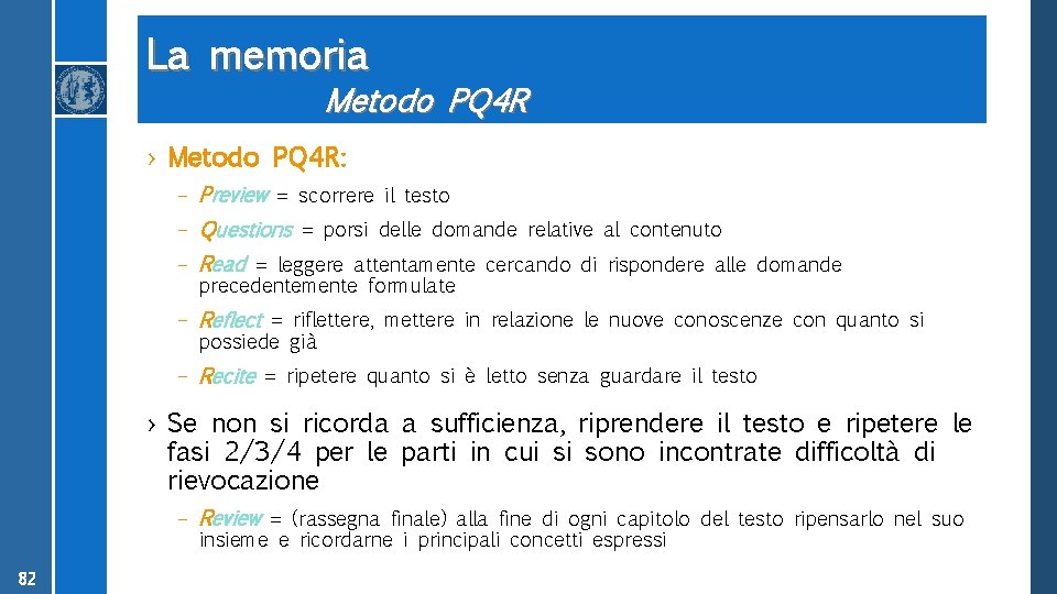 La memoria Metodo PQ 4 R › Metodo PQ 4 R: – Preview =