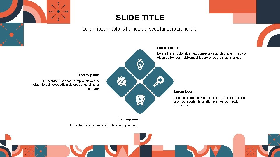 SLIDE TITLE Lorem ipsum dolor sit amet, consectetur adipisicing elit. Lorem ipsum dolor sit