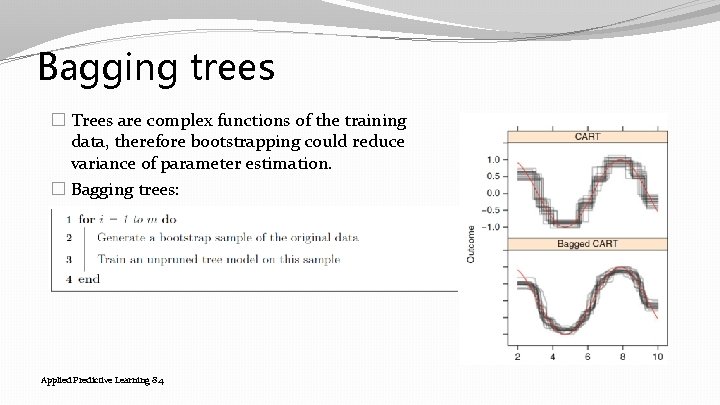 Bagging trees � Trees are complex functions of the training data, therefore bootstrapping could Bagging trees � Trees are complex functions of the training data, therefore bootstrapping could