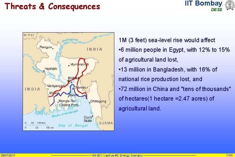 IIT Bombay Threats & Consequences DESE 1 M (3 feet) sea-level rise would affect