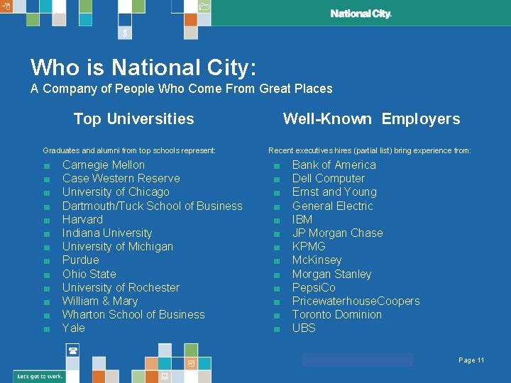 Who is National City: A Company of People Who Come From Great Places Top