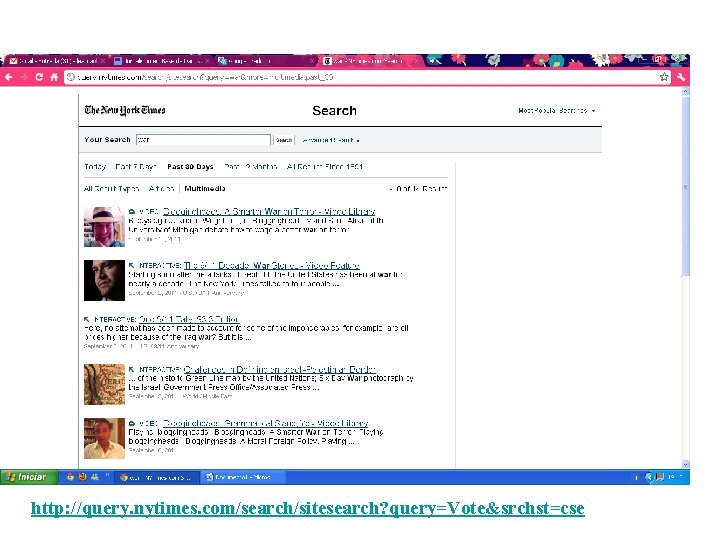 http: //query. nytimes. com/search/sitesearch? query=Vote&srchst=cse 