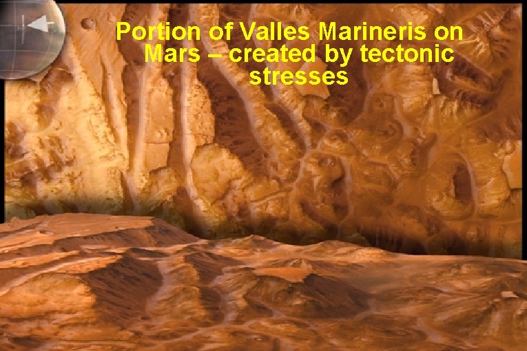 Portion of Valles Marineris on Mars – created by tectonic stresses 