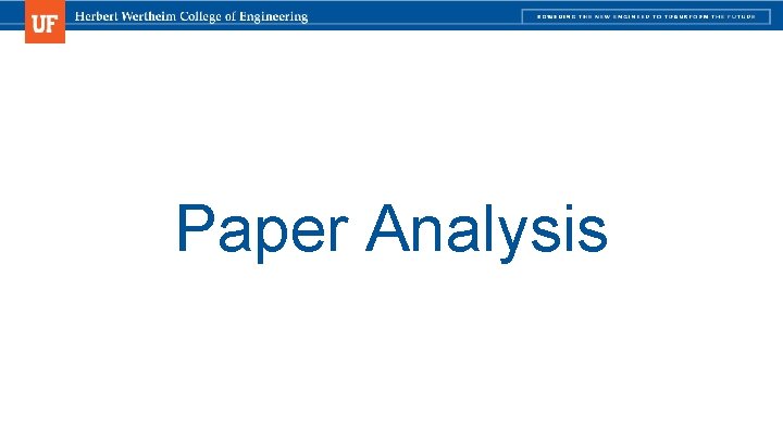Paper Analysis Paper Analysis