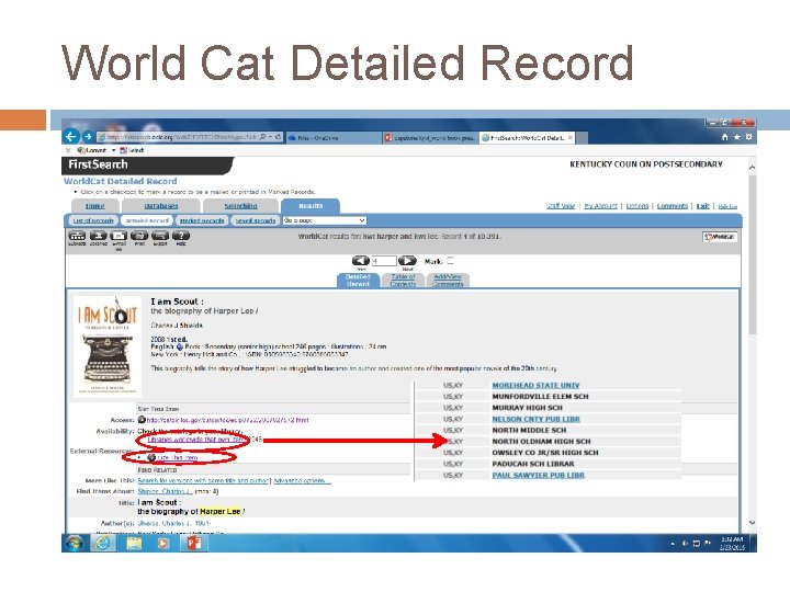 World Cat Detailed Record 