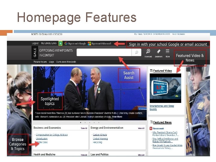 Homepage Features 