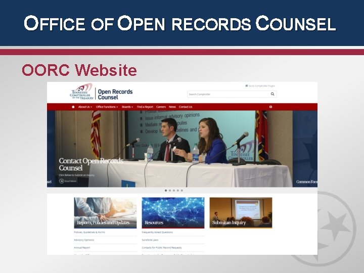 OFFICE OF OPEN RECORDS COUNSEL OORC Website 