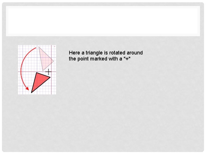 Here a triangle is rotated around the point marked with a "+" 