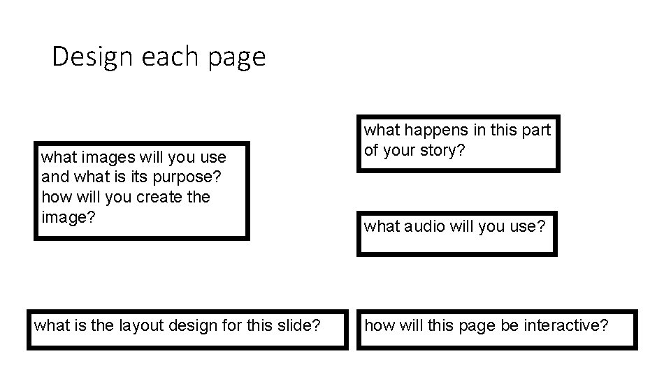 Design each page what images will you use and what is its purpose? how