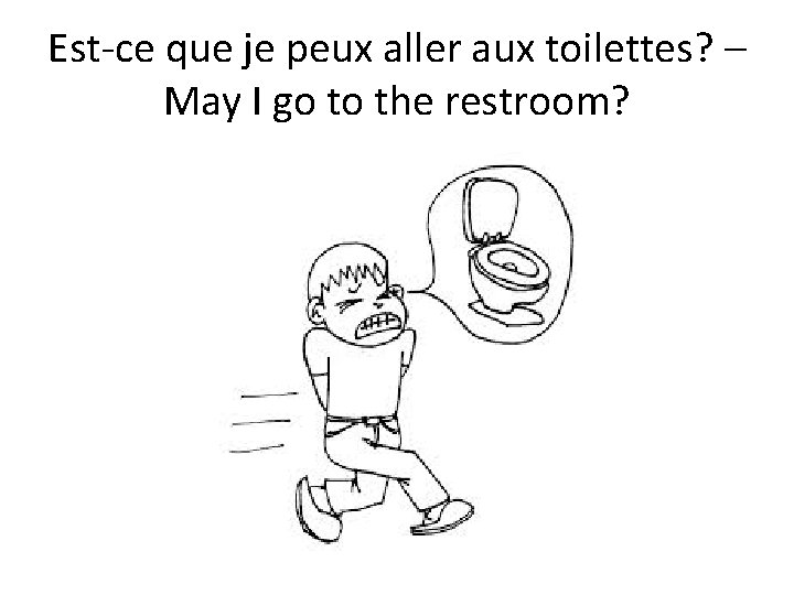 Est-ce que je peux aller aux toilettes? – May I go to the restroom?