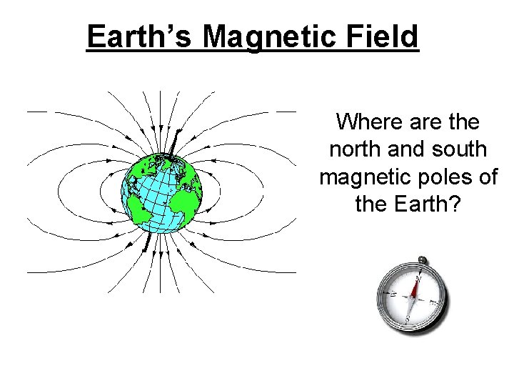 Earth’s Magnetic Field Where are the north and south magnetic poles of the Earth?