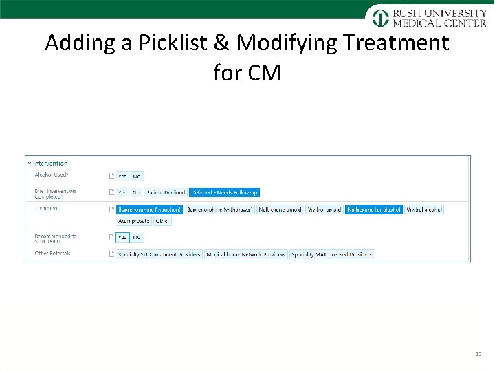 Adding a Picklist & Modifying Treatment for CM 12 